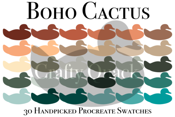 Boho Cactus Procreate Swatches Palette: Elevating Digital Art with Earthy Tones