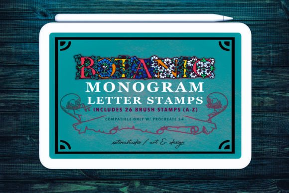 Botanic Initial Stamps for Procreate: Elevating Digital Lettering with Vintage Floral Flair