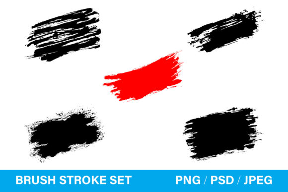 Brush Stroke Shapes Set, Grunge Strokes: Integrating Textured Assets into Professional Design Workflows