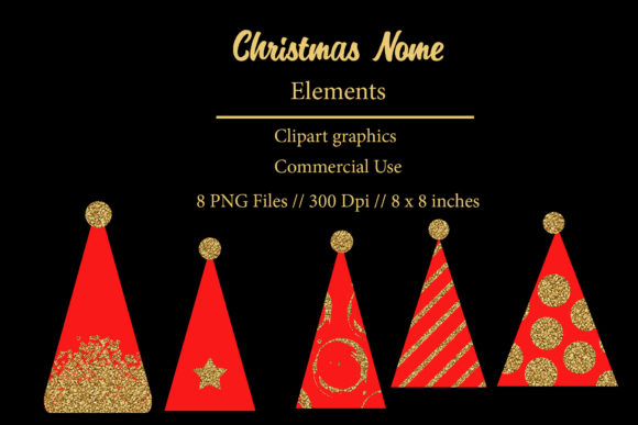 Christmas Nome Brush Stroke Clipart: Festive Design Assets