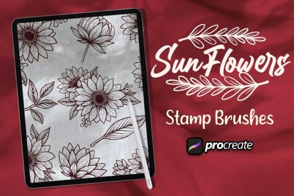 Integrating Sunflowers Brush Stamp into Your Creative Workflow