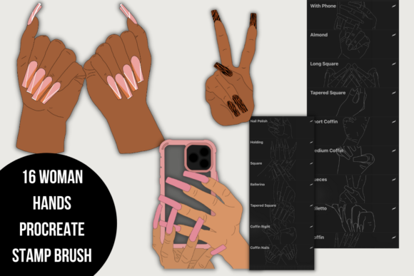 Integrating the Woman Hand with Nails Procreate Stamp into Your Digital Art Workflow