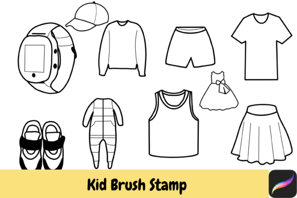 Kid Cloth Costume Procreate Brush Stamps