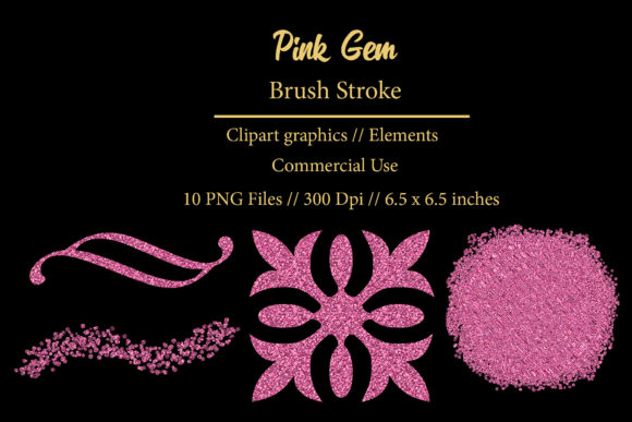 Pink Gem Brush Stroke Clipart Element