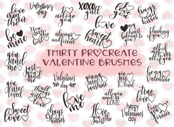 Procreate Valentine Sentiments: A Sweet Script Brush Set